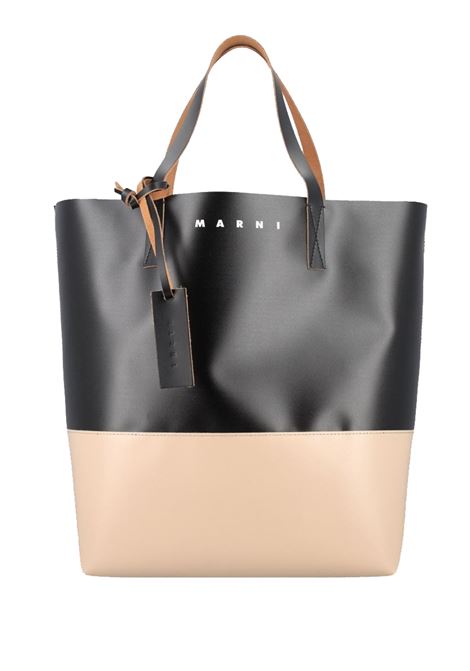 tribeca tote bag woman black and beige MARNI | SHMQ0037A1 P5769ZO746